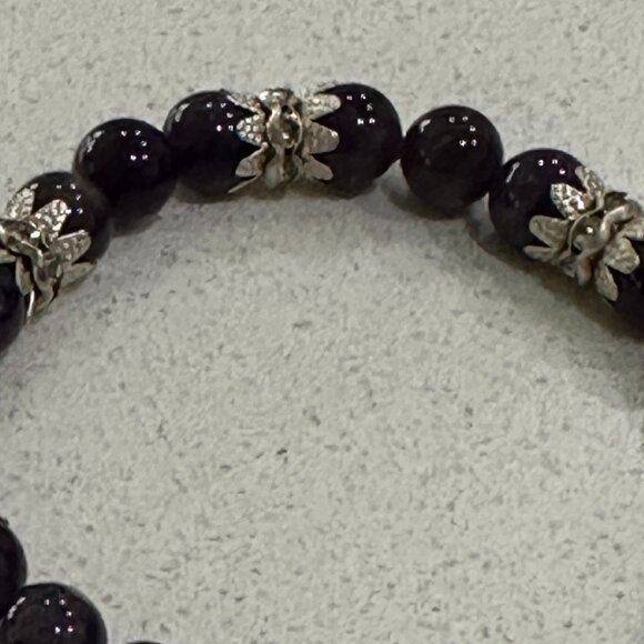 Amethyst with Glass Crystal Charms Bracelet - Picture 6 of 7